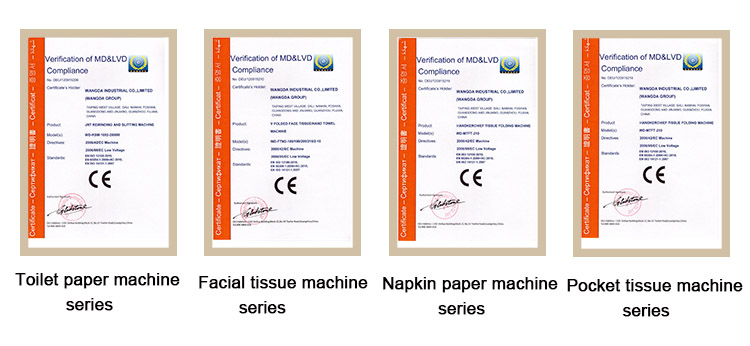 Hand Towel Machine Certificates